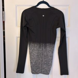 lululemon long sleeve swiftly in black grey ombré
